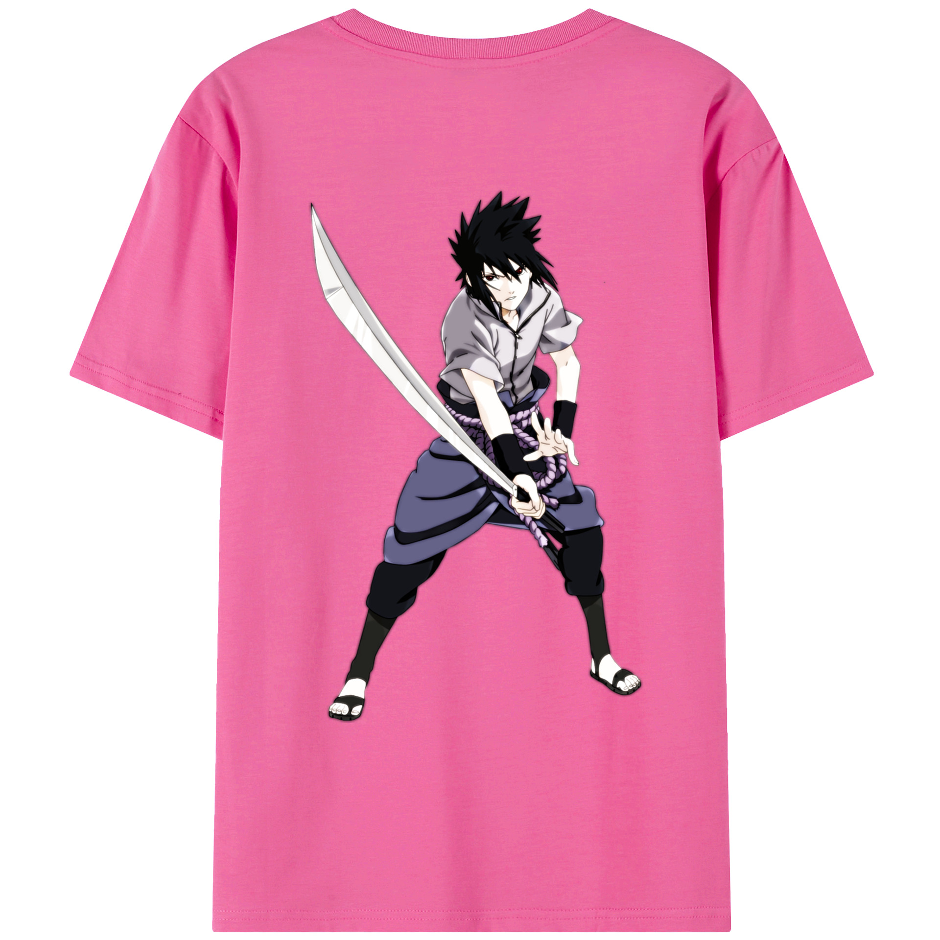 （画像用） NARUTO -ナルト- うちは サスケ Uchiha Sasuke レディース半袖Tシャツ(バックプリント)